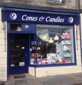 Visit Cones and Candies – a historic and award winnning Ice Cream and Sweetie Shop in Biggar!