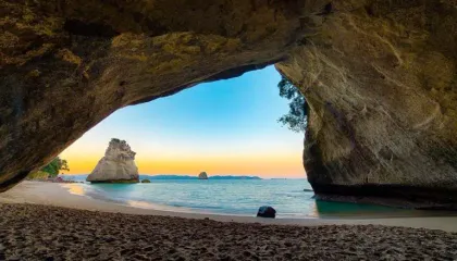 Visit Cathedral Cove, seen in the Narnia films, in the Coromandel